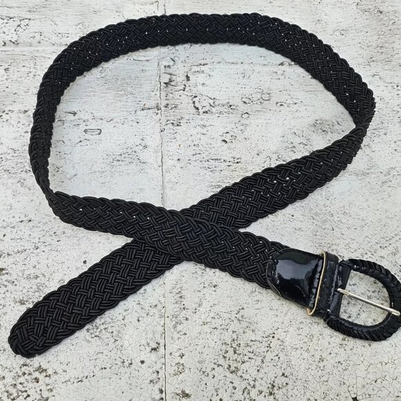 Women Belt Black Braided Waistband Pin Buckle Belt Size 32-36 inches - Picture 5 of 10
